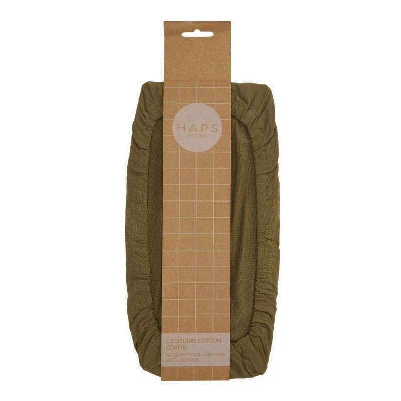 HAPS Nordic Cotton Covers Baumwollbezüge - Quadratisch - 2er Pack - Olive