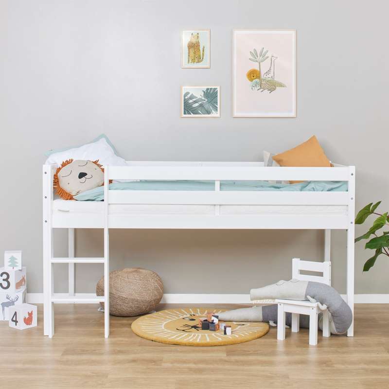 Hoppekids ECO Comfort - Halbhohes Bett (verschiedene Größen) - Weiß