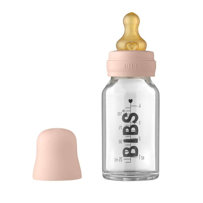 BIBS Flasche - Komplettes Flaschenset - Klein - 110 ml - Blush