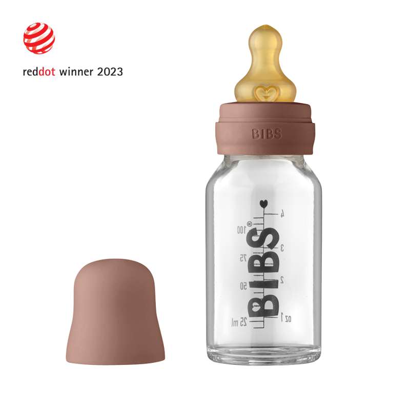 BIBS Flasche - Komplettes Flaschenset - Klein - 110 ml - Woodchuck