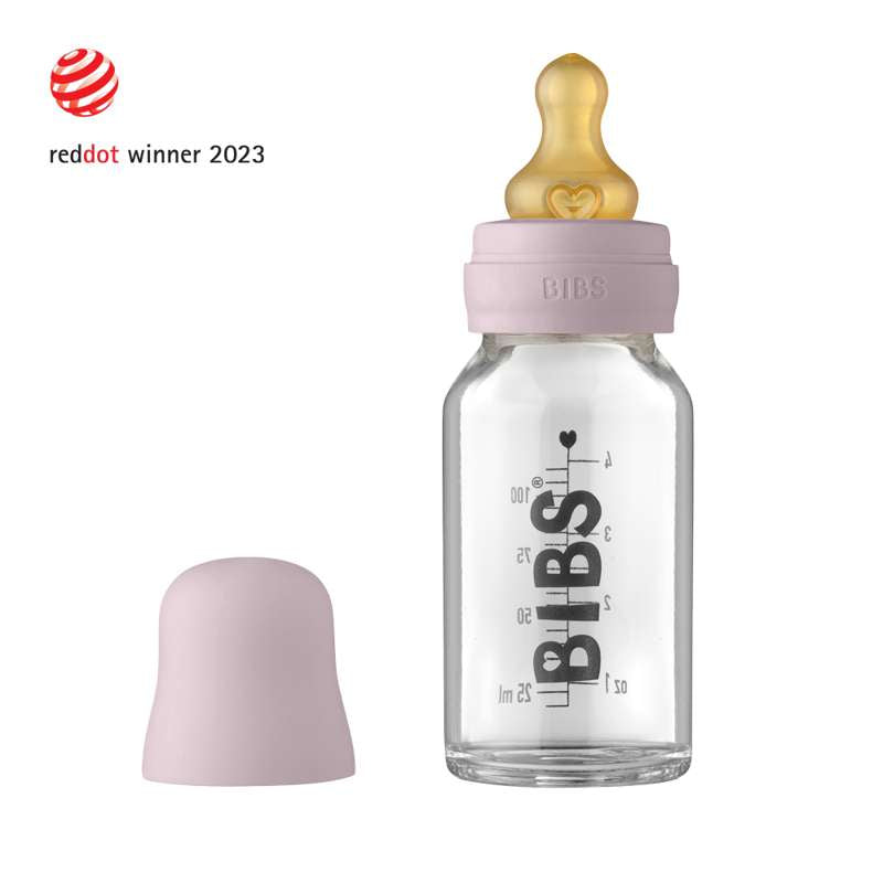 BIBS Flasche - Komplettes Flaschenset - Klein - 110 ml - Dusky Lilac