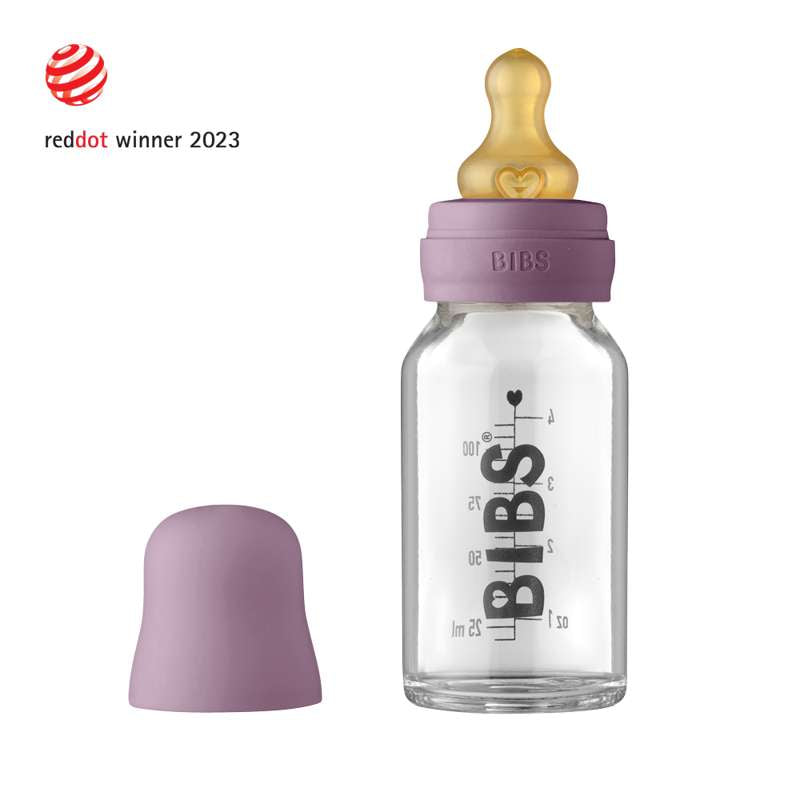 BIBS Flasche - Komplettes Flaschenset - Klein - 110 ml - Mauve