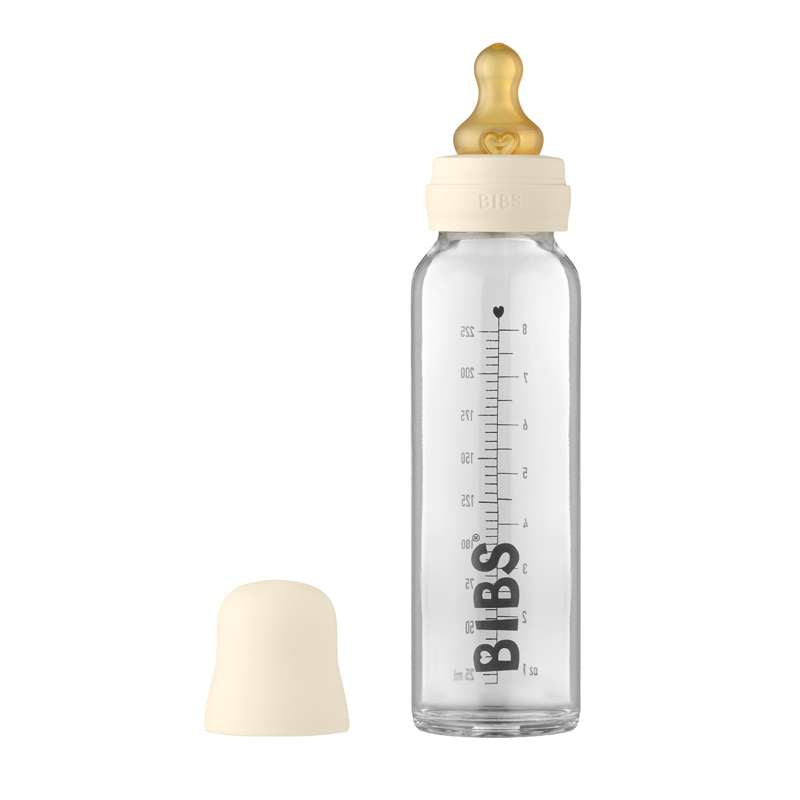 BIBS Flasche - Komplettes Flaschenset - Groß - 225 ml - Elfenbein