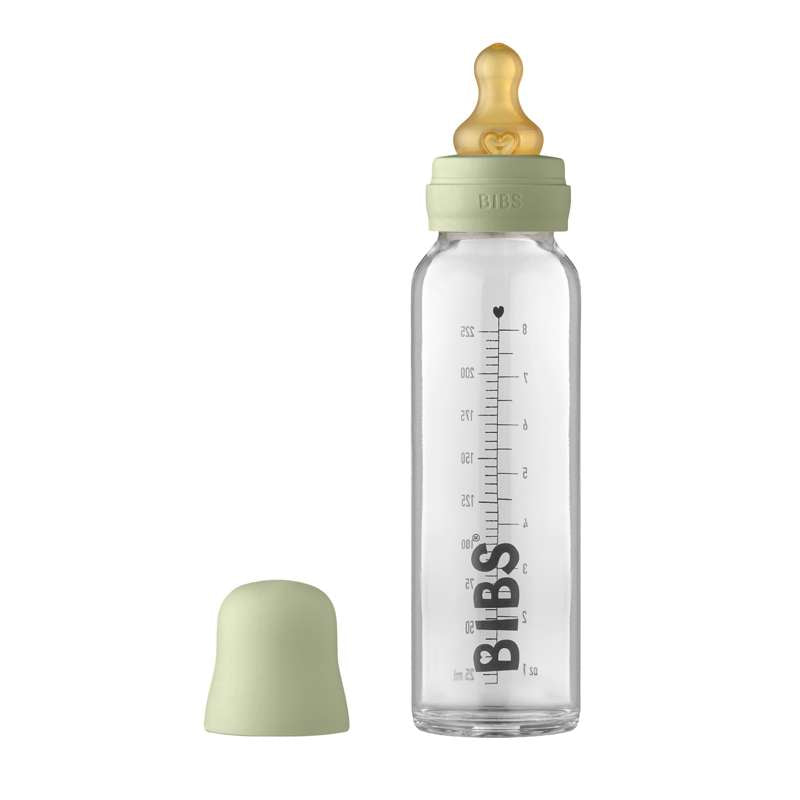 BIBS Flasche - Komplettes Flaschenset - Groß - 225 ml - Salbei