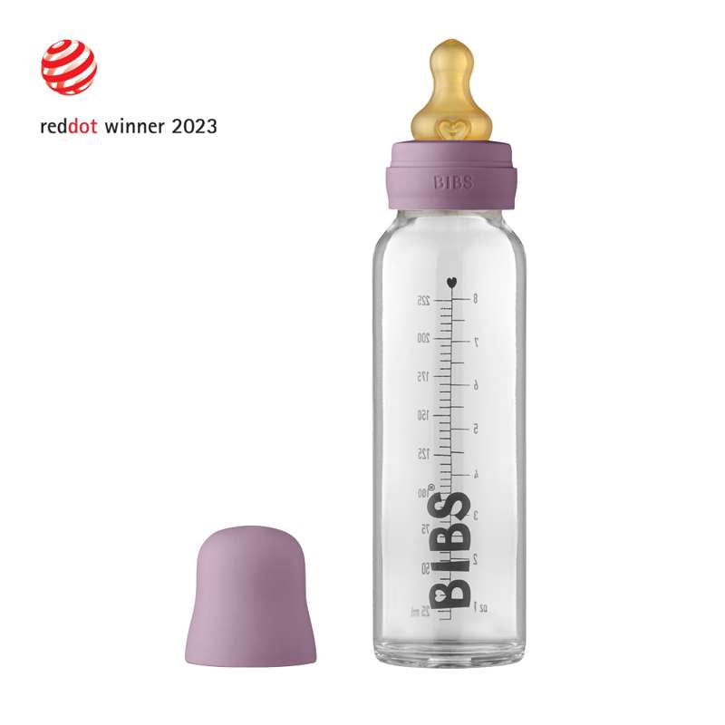 BIBS Flasche - Komplettes Flaschenset - Groß - 225 ml - Mauve