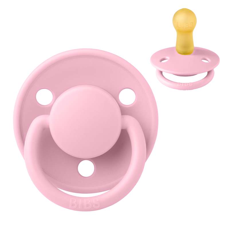 BIBS De Lux Schnuller - Größe 2 - Naturkautschuk - Baby Pink