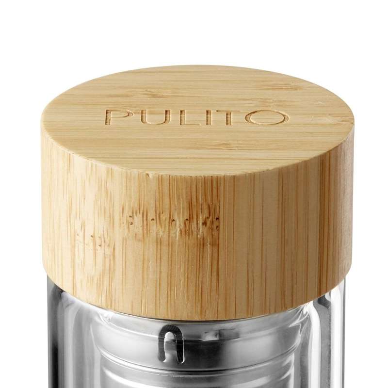 Pulito PureTeaMug Thermoflasche aus Glas - mit Teesieb - 500ml