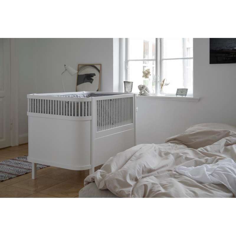 Sebra Bett 70x112,5/155 cm - Klassisch, Baby und Junior - Weiß