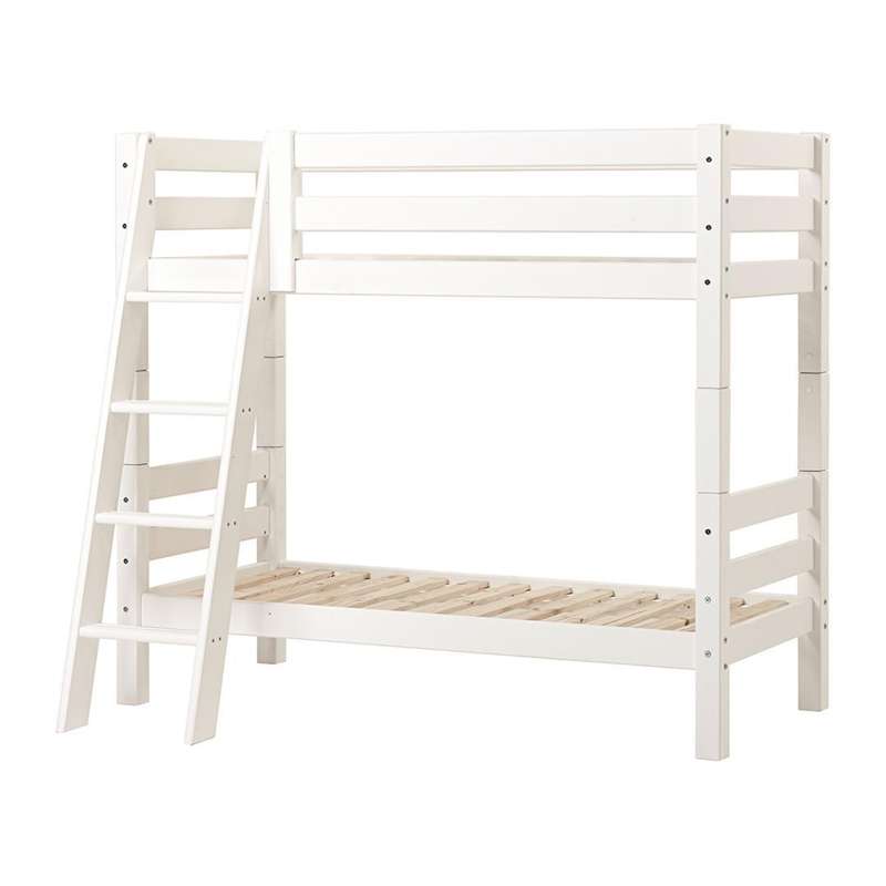 Hoppekids ECO Luxury - Etagenbett - 150 cm - Schräge Leiter (verschiedene Größen) - Weiß