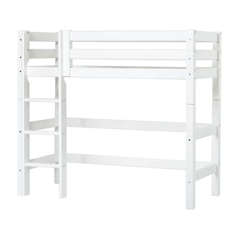 Hoppekids ECO Luxury - Mittelhohes Bett mit Leiter (verschiedene Größen) - Weiß
